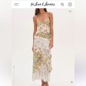 For Love And Lemons Floral Maxi Dress - White, Yellow, Green, Pink